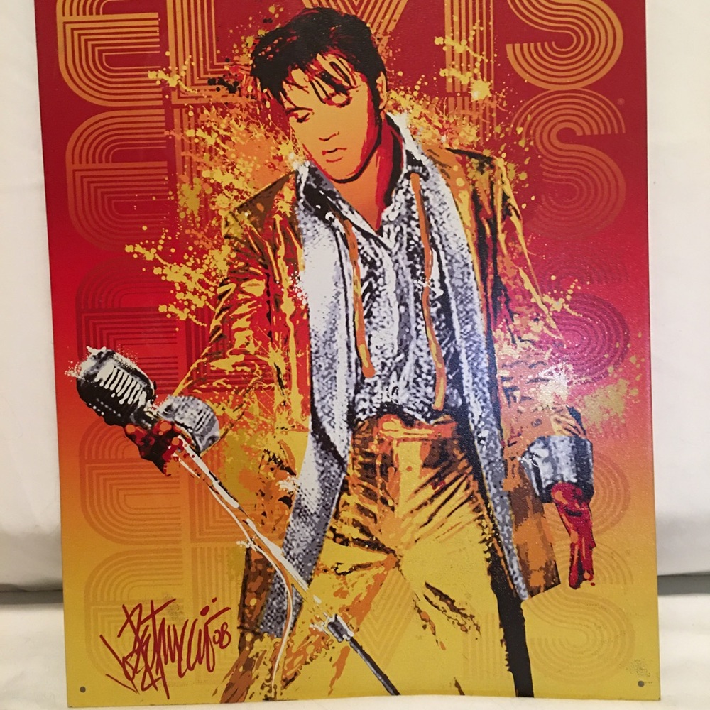 Elvis Gold Lame Suit Metal Sign